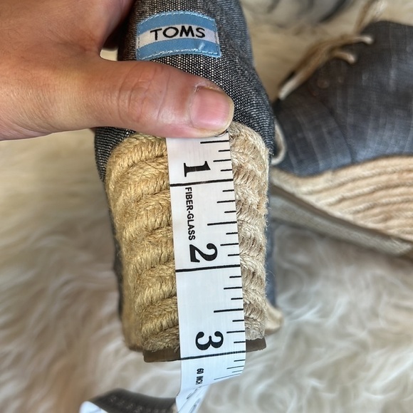 Toms Blue/Gray Denim Wedge Heels Women's Size 7 - Picture 12 of 14